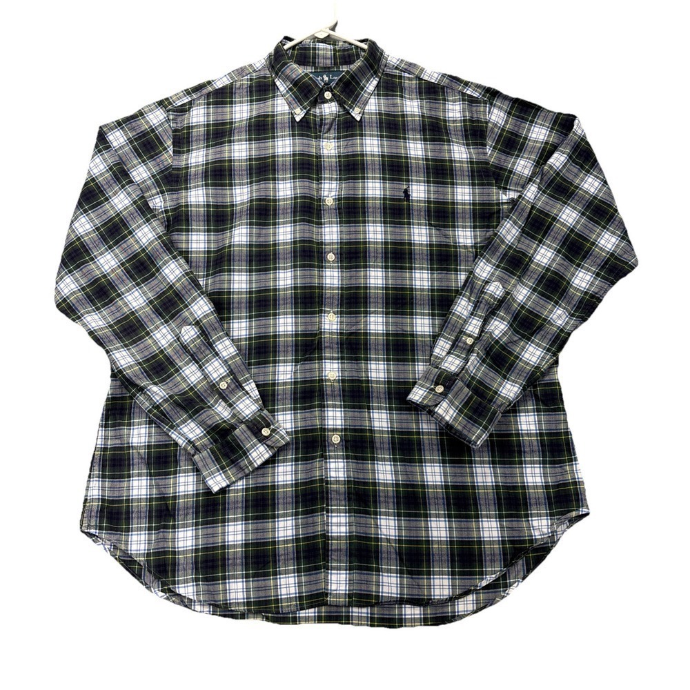 VTG Ralph Lauren Classic Fit Shirt Mens XL Purple/green Tartan Plaid Button Down